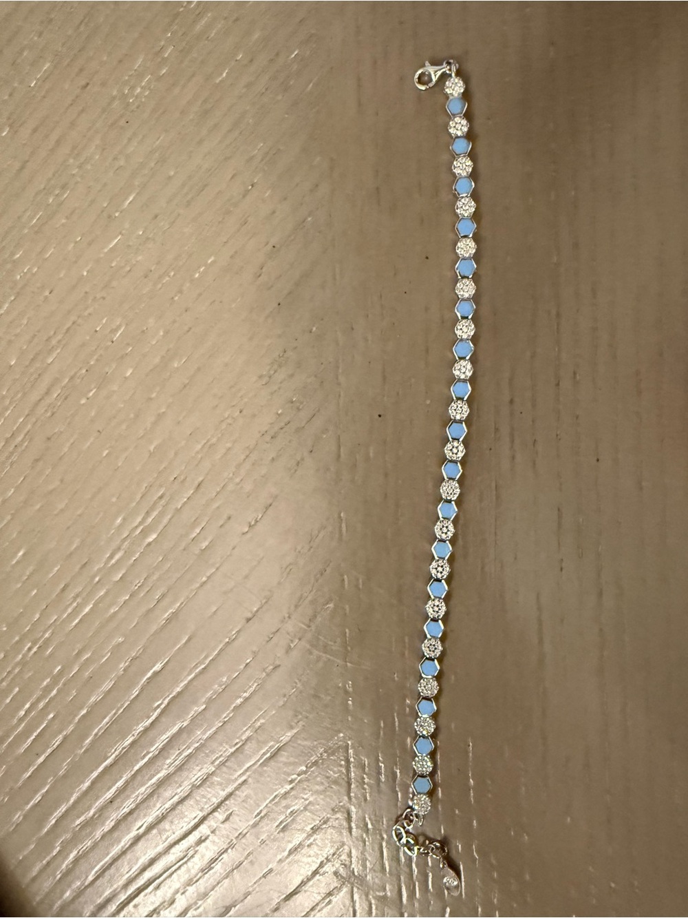 Silver-Tone Bracelet with Light Blue Crystal Accents